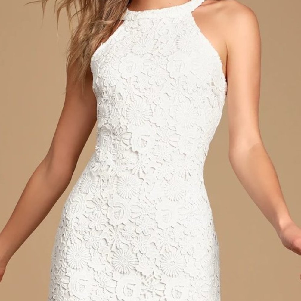 Lulu's Love Poem Ivory White Lace Mini Dress